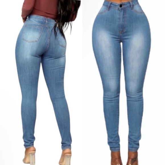 Fashion Nova Denim - Fashion Nova Medium Wash High Rise Jeggings